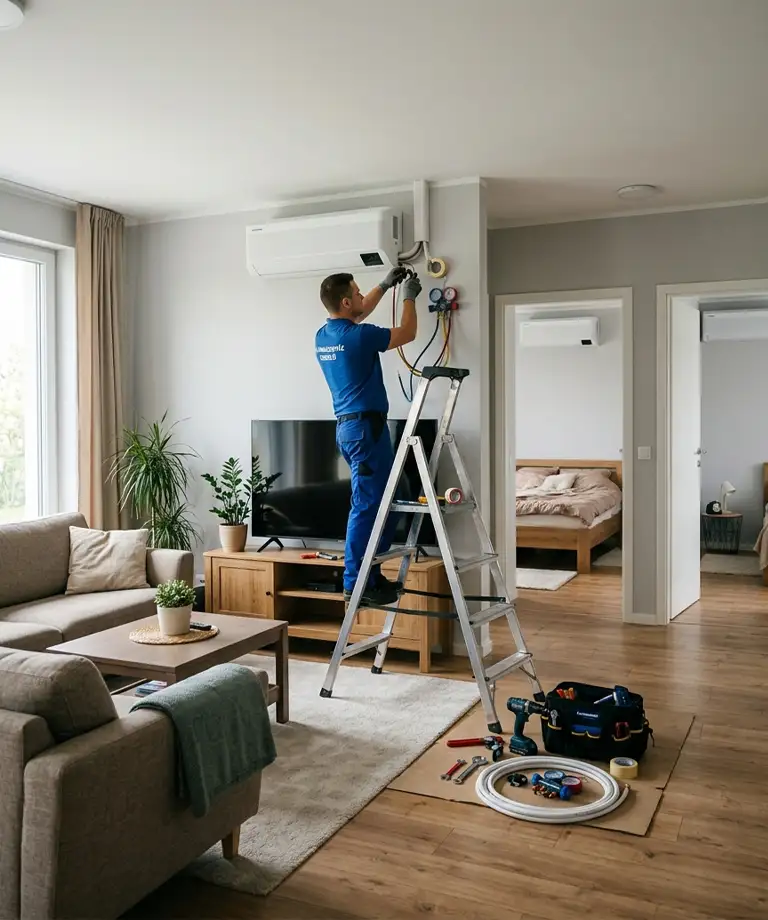 Családi ház 5kW split klíma telepítés