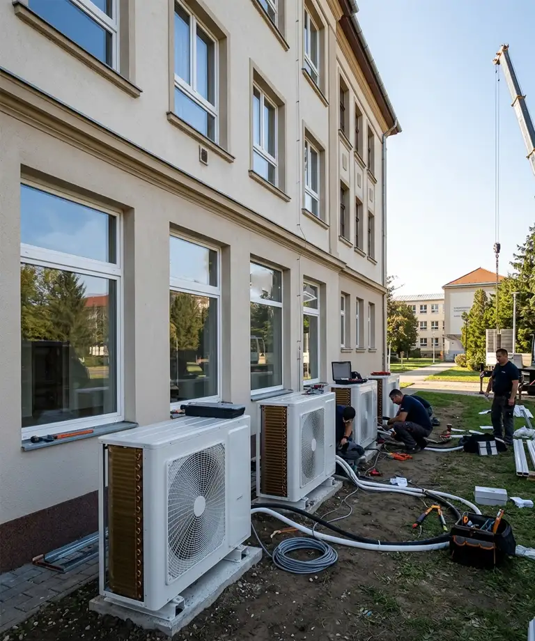 Irodaépület hőszivattyú végleges állapot